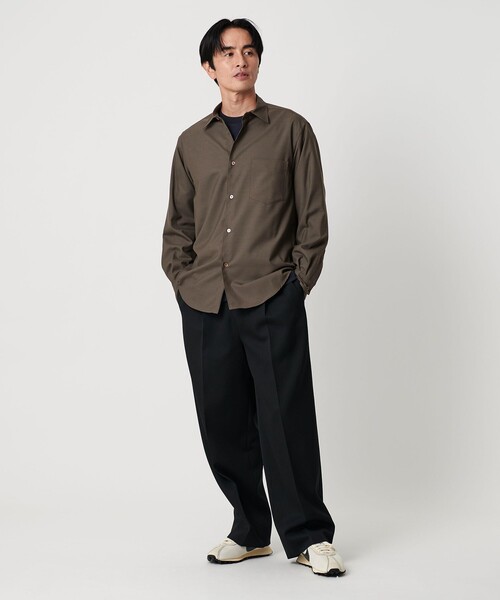 BEAUTY&YOUTH UNITED ARROWS（ビューティーアンドユースユナイテッドアローズ）の「尾州 TW レギュラー シャツ FORM TAPERD型  ウォッシャブル MADE IN JAPAN（シャツ/ブラウス・メンズ・ダークグレー/オリーブ・M/S/L/XL）」の6枚目の写真