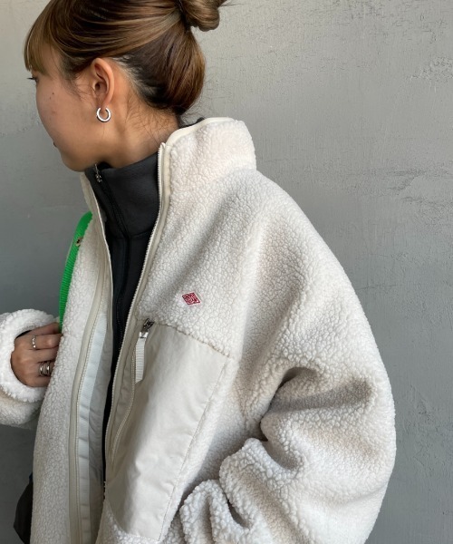 DANTON（ダントン）の「[DANTON/ダントン] スタンドカラー インサレーションボアフリースジャケット（ブルゾン・レディース・ブラック/アイボリー/ベージュ/グレー・M/L/S）」の4枚目の写真