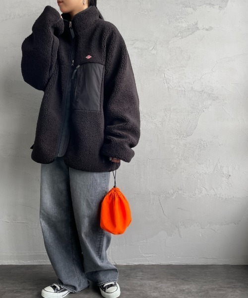 DANTON（ダントン）の「[DANTON/ダントン] スタンドカラー インサレーションボアフリースジャケット（ブルゾン・レディース・ブラック/アイボリー/ベージュ/グレー・M/L/S）」の2枚目の写真