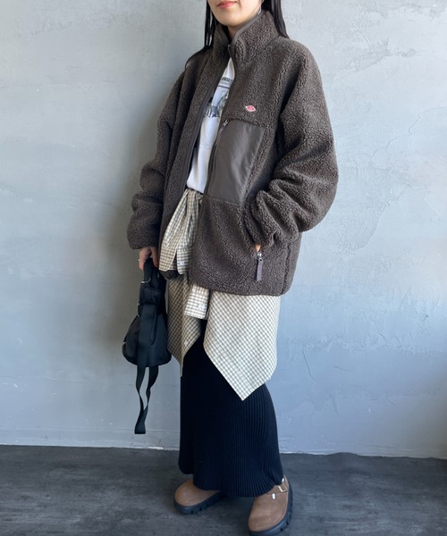 DANTON/ダントン] スタンドカラー インサレーションボアフリース