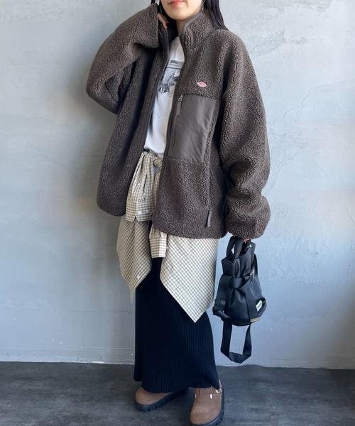 DANTON/ダントン] スタンドカラー インサレーションボアフリース