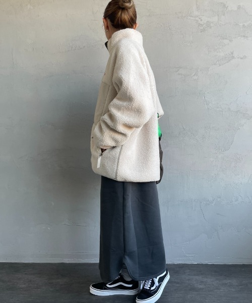 DANTON（ダントン）の「[DANTON/ダントン] スタンドカラー インサレーションボアフリースジャケット（ブルゾン・レディース・ブラック/アイボリー/ベージュ/グレー・M/L/S）」の5枚目の写真