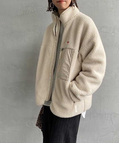 DANTON（ダントン）の「[DANTON/ダントン] スタンドカラー インサレーションボアフリースジャケット（ブルゾン・レディース・ブラック/アイボリー/ベージュ/グレー・M/L/S）」の8枚目の写真