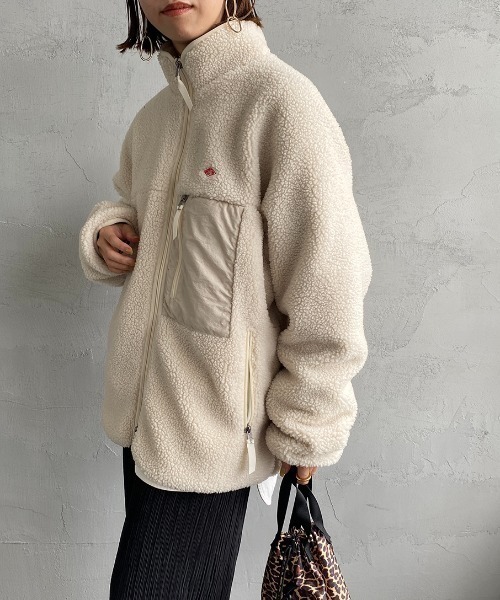 DANTON（ダントン）の「[DANTON/ダントン] スタンドカラー インサレーションボアフリースジャケット（ブルゾン・レディース・ブラック/アイボリー/ベージュ/グレー・M/L/S）」の9枚目の写真