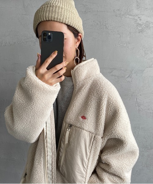 DANTON（ダントン）の「[DANTON/ダントン] スタンドカラー インサレーションボアフリースジャケット（ブルゾン・レディース・ブラック/アイボリー/ベージュ/グレー・M/L/S）」の7枚目の写真