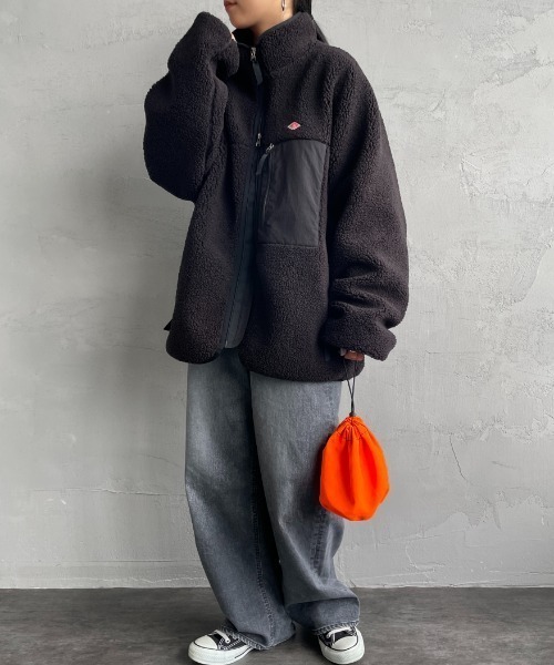 DANTON/ダントン] スタンドカラー インサレーションボアフリース