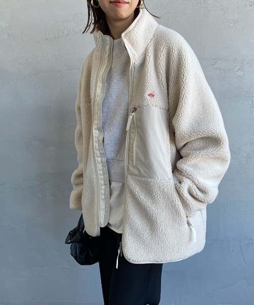 DANTON（ダントン）の「[DANTON/ダントン] スタンドカラー インサレーションボアフリースジャケット（ブルゾン・レディース・ブラック/アイボリー/ベージュ/グレー・M/L/S）」の15枚目の写真