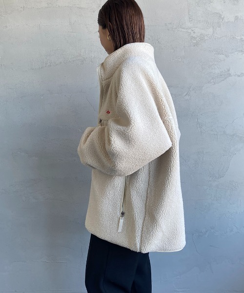 DANTON（ダントン）の「[DANTON/ダントン] スタンドカラー インサレーションボアフリースジャケット（ブルゾン・レディース・ブラック/アイボリー/ベージュ/グレー・M/L/S）」の16枚目の写真