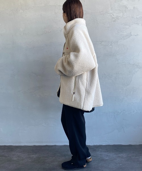 DANTON（ダントン）の「[DANTON/ダントン] スタンドカラー インサレーションボアフリースジャケット（ブルゾン・レディース・ブラック/アイボリー/ベージュ/グレー・M/L/S）」の19枚目の写真