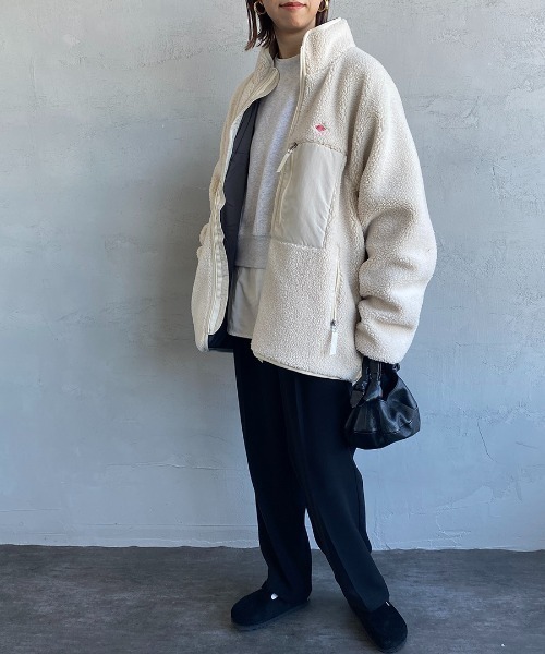 DANTON（ダントン）の「[DANTON/ダントン] スタンドカラー インサレーションボアフリースジャケット（ブルゾン・レディース・ブラック/アイボリー/ベージュ/グレー・M/L/S）」の18枚目の写真