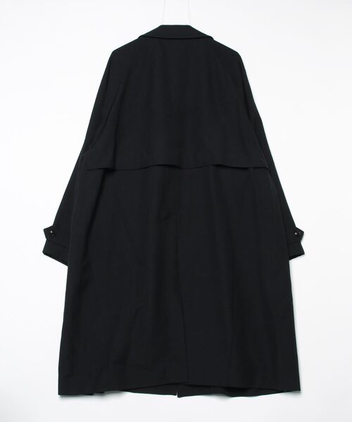 marka（マーカ）の「marka / マーカ：RAGLAN SLEEVE COAT -TUMBLED WOOL SERGE-：M25C12CO01C[COR]（ステンカラーコート・メンズ・ブラック系その他・2(M)）」の2枚目の写真
