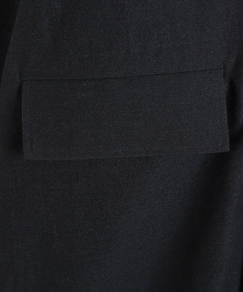 marka（マーカ）の「marka / マーカ：RAGLAN SLEEVE COAT -TUMBLED WOOL SERGE-：M25C12CO01C[COR]（ステンカラーコート・メンズ・ブラック系その他・2(M)）」の7枚目の写真