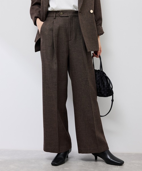 セール】スリートーンツイードワイドパンツ/セットアップ対応