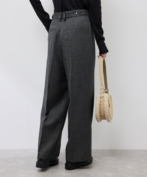 AT LAST&CO ウールスラックス ツイード 肉厚 ワイド AT LAST&CO ウールスラックス ツイード 肉厚 ワイド AT LAST&CO ウール