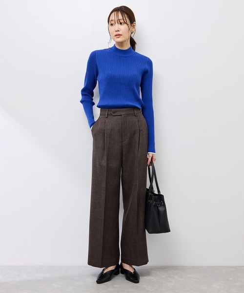 ROPE' PICNIC（ロペピクニック）の「スリートーンツイードワイドパンツ/セットアップ対応（スラックス・レディース・チャコールグレー/ダークブラウン・S/M/L）」の19枚目の写真