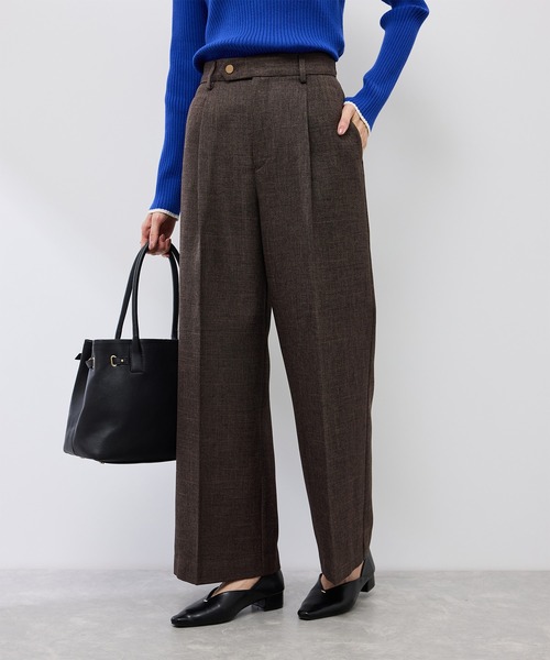 ROPE' PICNIC（ロペピクニック）の「スリートーンツイードワイドパンツ/セットアップ対応（スラックス・レディース・チャコールグレー/ダークブラウン・S/M/L）」の20枚目の写真