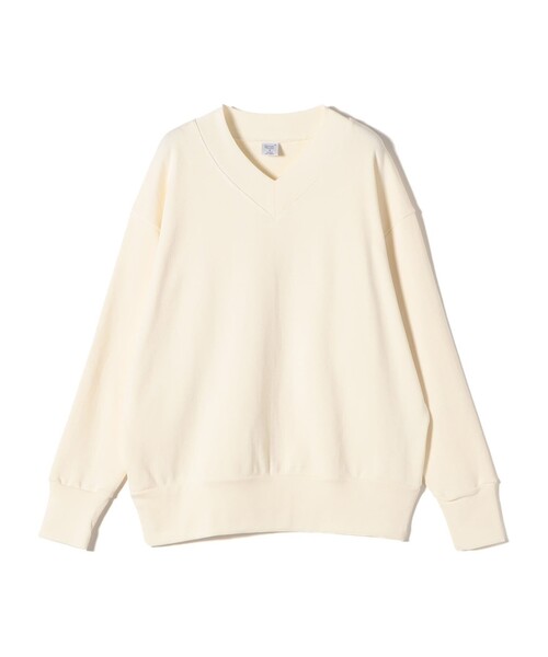 gicipi(ジチピ)の「gicipi:Vネック リブ付き ロング スリーブ ミラノリブ ニットソー (GIRAFFA)(Tシャツ/カットソー・レディース・オフホワイト/ブラック・ONE SIZE)」の2枚目の写真