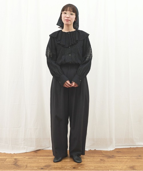 fig Ｌondon（フィグロンドン）の「_Minmin blouse（シャツ/ブラウス・レディース・ブラック/アイボリー・FREE）」の22枚目の写真