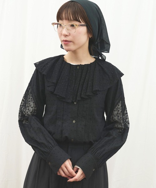 fig Ｌondon（フィグロンドン）の「_Minmin blouse（シャツ/ブラウス・レディース・ブラック/アイボリー・FREE）」の13枚目の写真