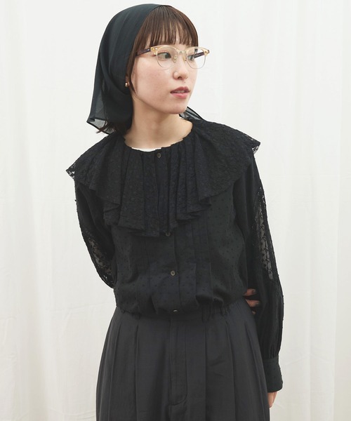 fig Ｌondon（フィグロンドン）の「_Minmin blouse（シャツ/ブラウス・レディース・ブラック/アイボリー・FREE）」の16枚目の写真