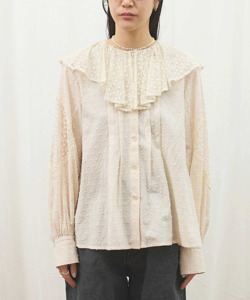 fig Ｌondon（フィグロンドン）の「_Minmin blouse（シャツ/ブラウス・レディース・ブラック/アイボリー・FREE）」の3枚目の写真