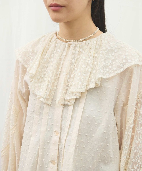 fig Ｌondon（フィグロンドン）の「_Minmin blouse（シャツ/ブラウス・レディース・ブラック/アイボリー・FREE）」の5枚目の写真