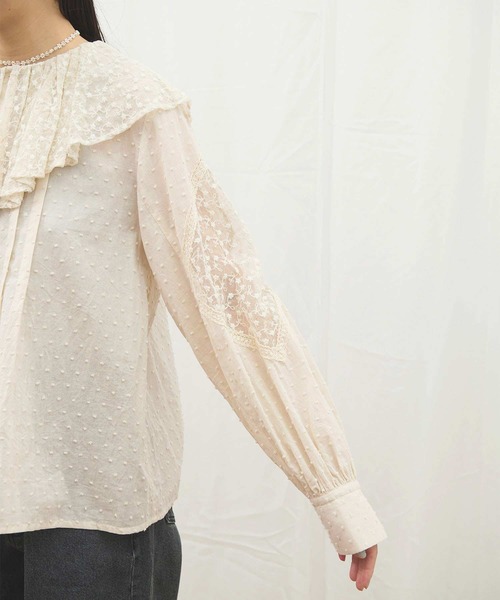 fig Ｌondon（フィグロンドン）の「_Minmin blouse（シャツ/ブラウス・レディース・ブラック/アイボリー・FREE）」の6枚目の写真