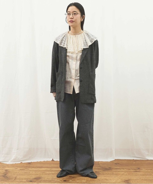 fig Ｌondon（フィグロンドン）の「_Minmin blouse（シャツ/ブラウス・レディース・ブラック/アイボリー・FREE）」の18枚目の写真