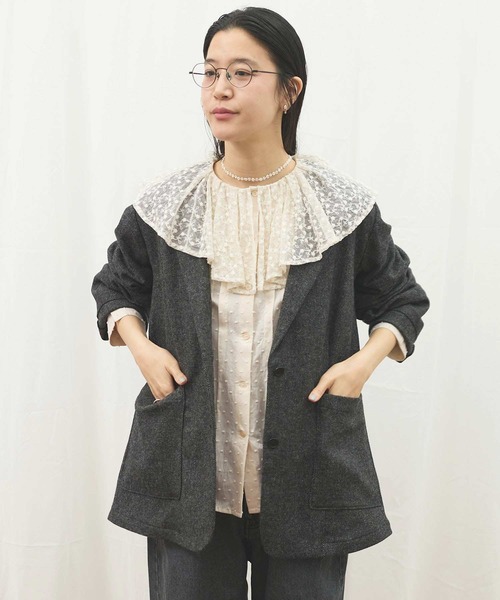 fig Ｌondon（フィグロンドン）の「_Minmin blouse（シャツ/ブラウス・レディース・ブラック/アイボリー・FREE）」の19枚目の写真