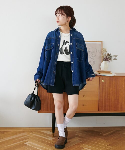 DISCOAT(ディスコート)の「ニットショートパンツ(その他パンツ・レディース・ブラック/グレー・FREE)」の9枚目の写真