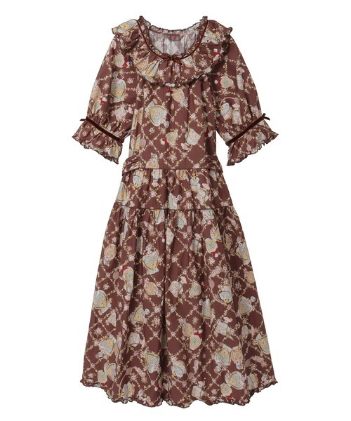 セール】パフュームプリントミディワンピース（ワンピース）｜PINK