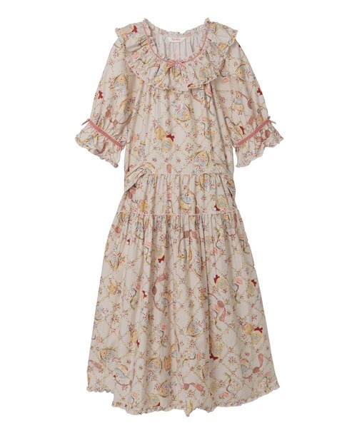 週末セール 最終価格 ピンクハウス パフュームプリントミディワンピース セール】パフュームプリントミディワンピース（ワンピース）｜PINK