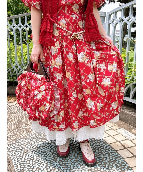 週末セール 最終価格 ピンクハウス パフュームプリントミディワンピース セール】パフュームプリントミディワンピース（ワンピース）｜PINK