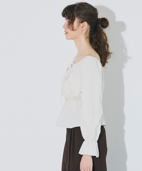 coca(coca)(コカ)の「2wayオフショルダーブラウス(シャツ/ブラウス・レディース・ブラウン/ホワイト・L/M)」の9枚目の写真