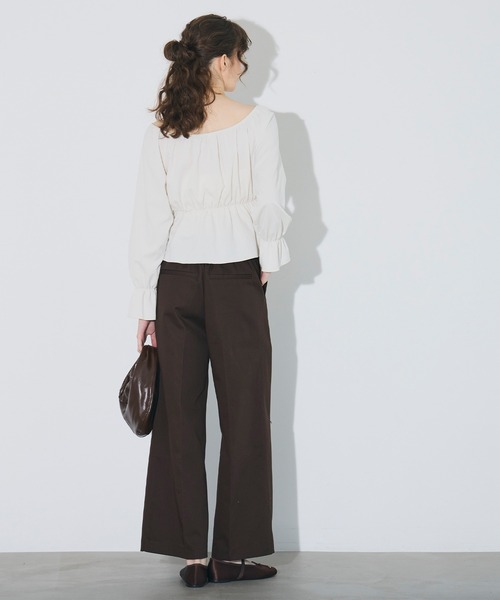 coca(coca)(コカ)の「2wayオフショルダーブラウス(シャツ/ブラウス・レディース・ブラウン/ホワイト・L/M)」の12枚目の写真