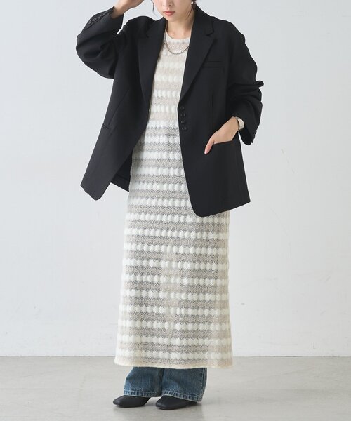 SHENERY（シーナリー）の「オーバージャケット（その他アウター・レディース・ブラック/グレー・FREE）」の6枚目の写真