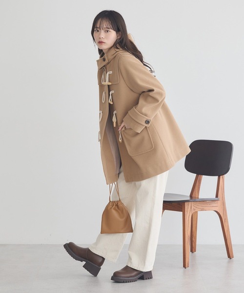 earth music&ecology（アースミュージックアンドエコロジー）の「【2025AW】ダッフルコート（ダッフルコート・レディース・ライトベージュ/ネイビー/ベージュ・FREE）」の21枚目の写真