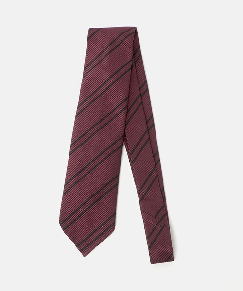 SOVEREIGN（ソブリン）の「＜SOVEREIGN＞ダブルストライプ ネクタイ（ネクタイ・メンズ・オリーブ/ブラック/レッド/ベージュ・FREE）」の4枚目の写真