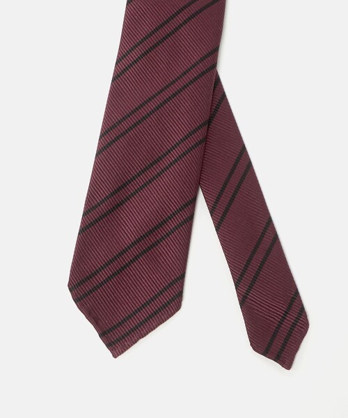SOVEREIGN（ソブリン）の「＜SOVEREIGN＞ダブルストライプ ネクタイ（ネクタイ・メンズ・オリーブ/ブラック/レッド/ベージュ・FREE）」の5枚目の写真