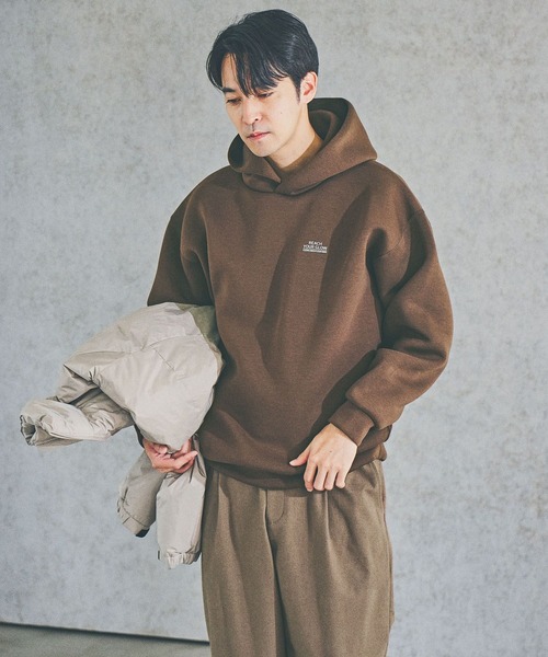 BAYFLOW（ベイフロー）の「【ストレッチ・軽量】ビッグクッションフーディー[セットアップ可]（パーカー・メンズ・ブラウン/グレー/ブラック・MEDIUM/LARGE）」の11枚目の写真