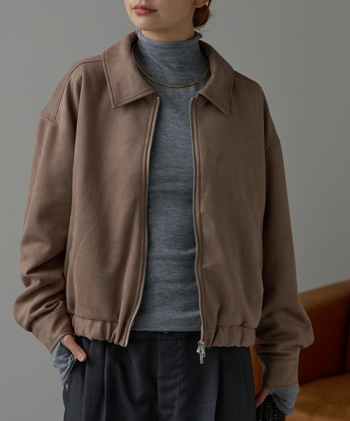 セール】スウェードライク Wジップブルゾン（ブルゾン）｜r.（アール
