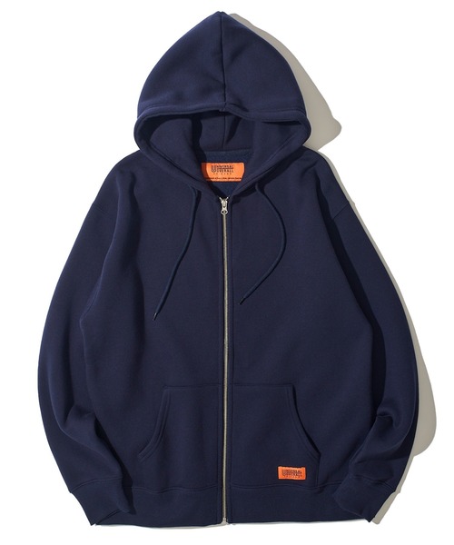 UNIVERSAL OVERALL(ユニバーサルオーバーオール)の「【UNIVERSAL OVERALL】T/C SWEAT ZIP HOODIE / 裏起毛スウェットジップアップパーカー(パーカー・メンズ・オートミール/ネイビー/オレンジ/グレー/ブラック/ホワイト・MEDIUM/LARGE/X-LARGE)」の15枚目の写真