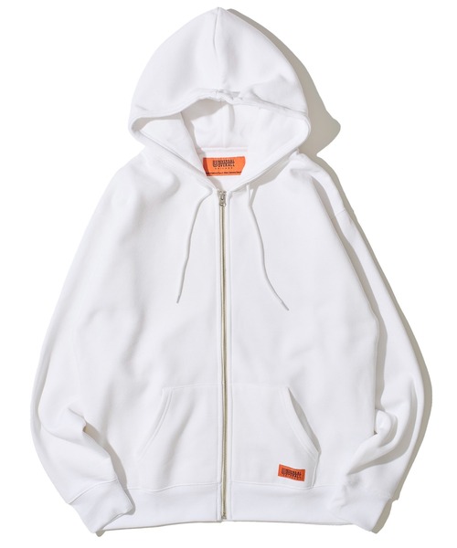 UNIVERSAL OVERALL(ユニバーサルオーバーオール)の「【UNIVERSAL OVERALL】T/C SWEAT ZIP HOODIE / 裏起毛スウェットジップアップパーカー(パーカー・メンズ・オートミール/ネイビー/オレンジ/グレー/ブラック/ホワイト・MEDIUM/LARGE/X-LARGE)」の7枚目の写真