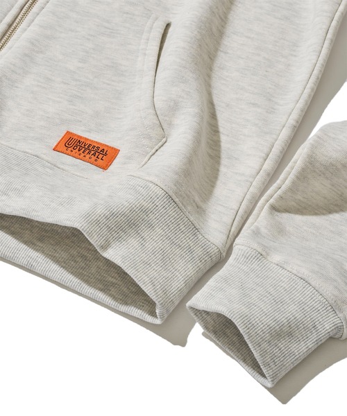 UNIVERSAL OVERALL(ユニバーサルオーバーオール)の「【UNIVERSAL OVERALL】T/C SWEAT ZIP HOODIE / 裏起毛スウェットジップアップパーカー(パーカー・メンズ・オートミール/ネイビー/オレンジ/グレー/ブラック/ホワイト・MEDIUM/LARGE/X-LARGE)」の20枚目の写真