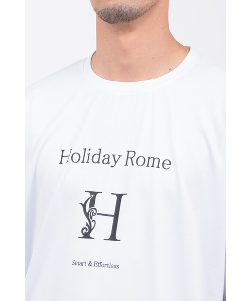 HIGH STREET（ハイストリート）の「HﾛｺﾞﾌﾟﾘﾝﾄｸﾙｰﾈｯｸﾅｶﾞｿﾃﾞTCS（Tシャツ/カットソー・メンズ・ホワイト/ブラック・MEDIUM/LARGE/LL）」の7枚目の写真