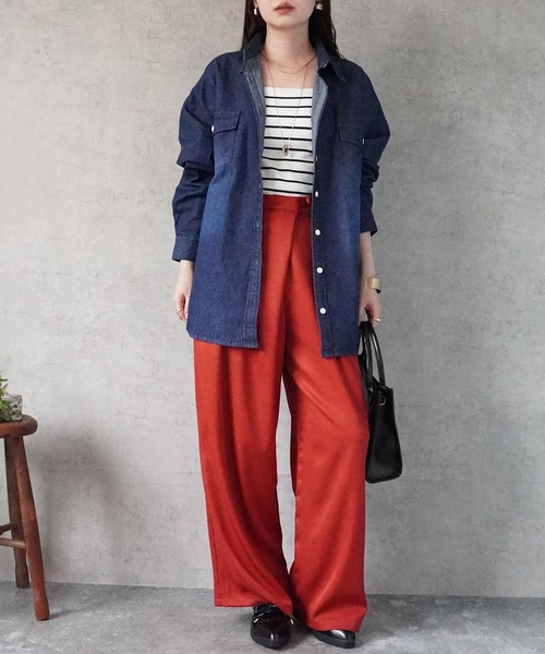 SELECT LEVERY(セレクトリベリー)の「デニムオーバーシャツ(シャツ/ブラウス・レディース・ブルー/ネイビー・MEDIUM/LARGE)」の12枚目の写真