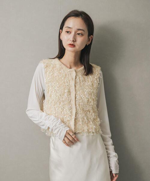 SENSE OF PLACE by URBAN RESEARCH（センスオブプレイスバイアーバンリサーチ）の「ブラシヤーンループベスト（ベスト・レディース・ブラウン/ブラック/アイボリー・ONE）」の6枚目の写真