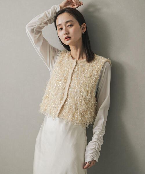 SENSE OF PLACE by URBAN RESEARCH（センスオブプレイスバイアーバンリサーチ）の「ブラシヤーンループベスト（ベスト・レディース・ブラウン/ブラック/アイボリー・ONE）」の7枚目の写真