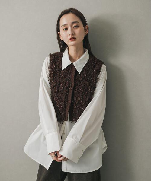 SENSE OF PLACE by URBAN RESEARCH（センスオブプレイスバイアーバンリサーチ）の「ブラシヤーンループベスト（ベスト・レディース・ブラウン/ブラック/アイボリー・ONE）」の20枚目の写真