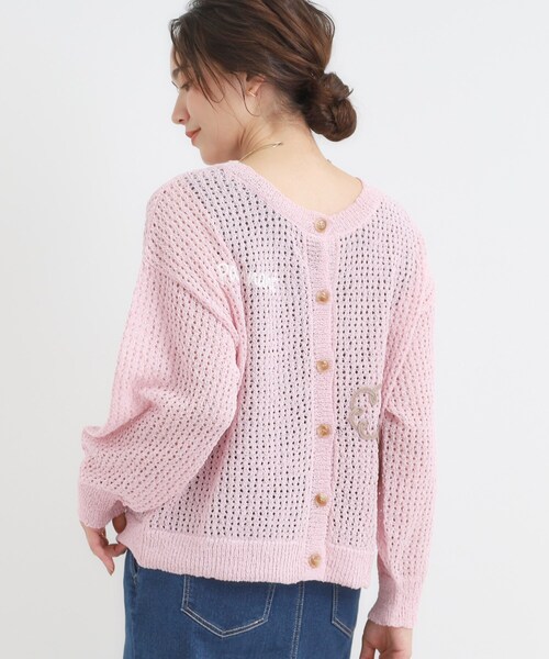 Cutie Blonde(キューティーブロンド)の「コード刺繍アソートメッシュカーディガン(カーディガン/ボレロ・レディース・ベージュ/レッド系/ピンク系その他/ブラック/オフホワイト/ブラウン系その他2・00)」の5枚目の写真